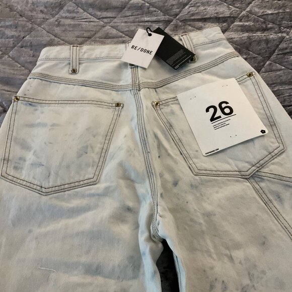 Re/Done White Super High Workwear Jeans size 26 denim bleached Y2K 90’s vintage - Picture 9 of 14